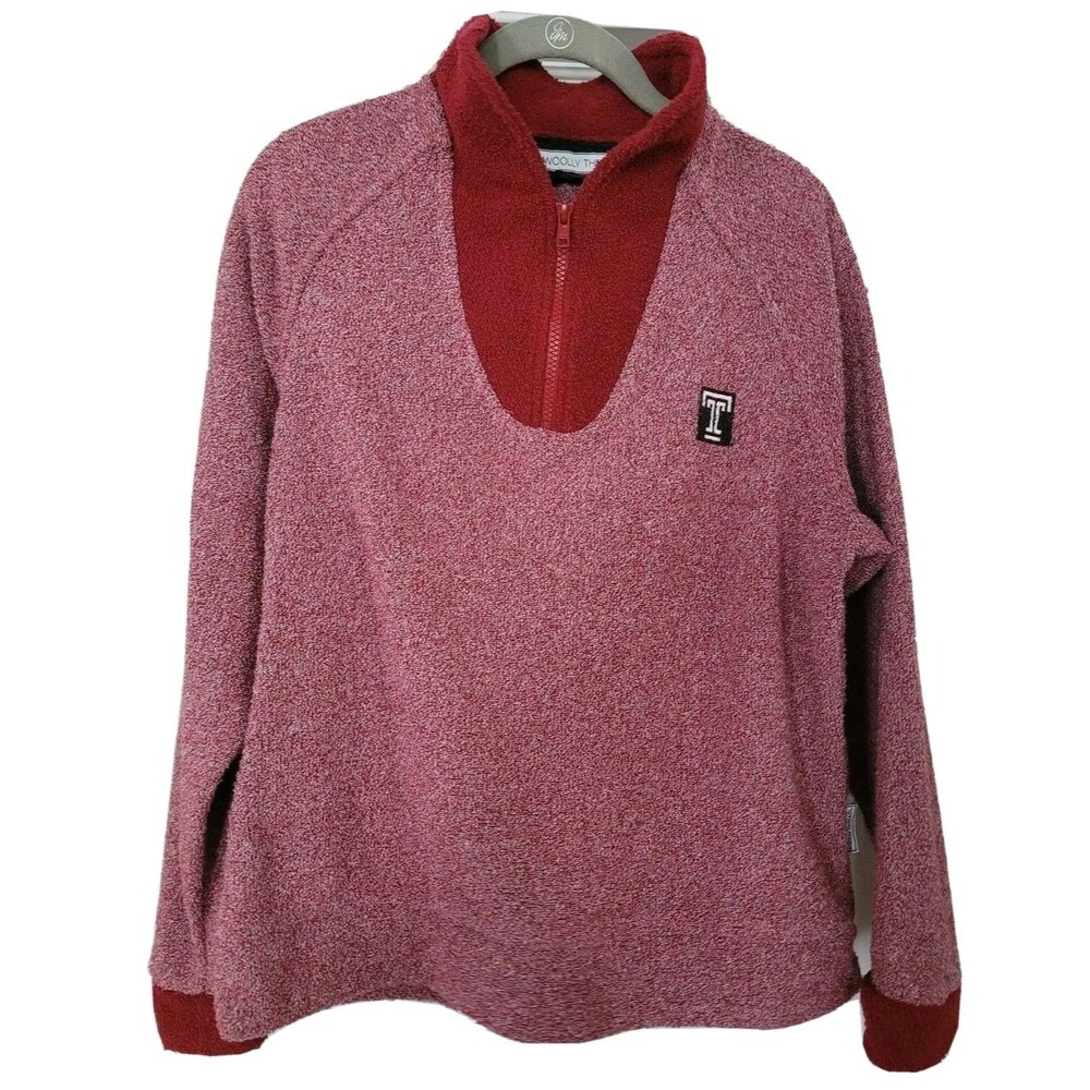 Temple Owls Sweatshirt Women's Size Small Wooly Threads Red